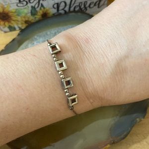 Vintage 925 Silver box link bracelet 7.25”